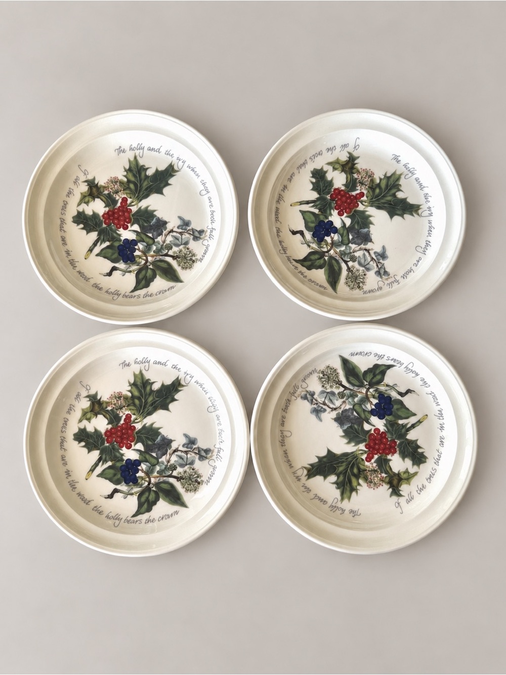 Portmeirion Holly & Ivy 8.5” Salad Plates Set 4